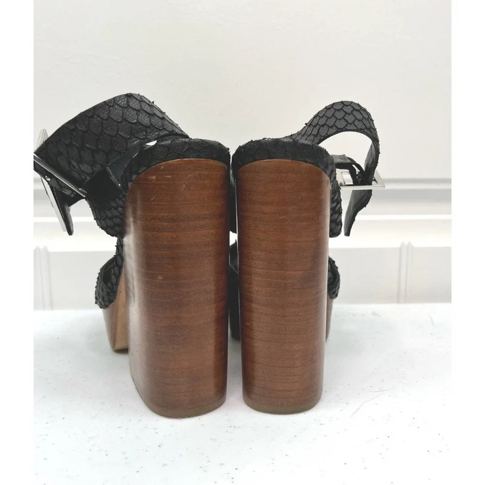 Ash, Black Leather Platform  Size EU 37/ US 7 #002
